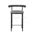 Imported microfiber leather black kashmir bar stool